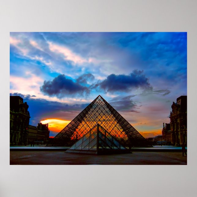 COURTYARD of the LOUVRE MUSEUM Poster (Front)