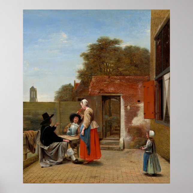 Courtyard - Pieter de Hooch Poster d'art (Devant)