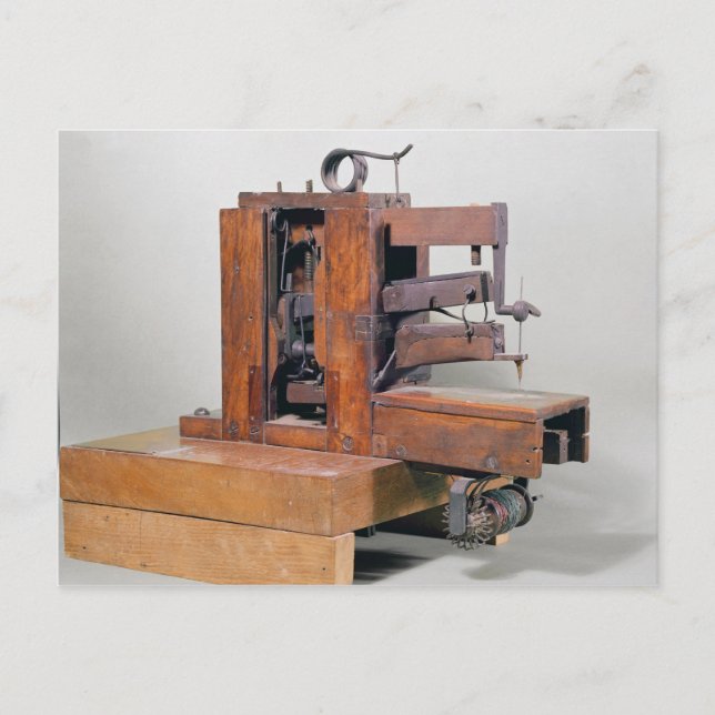 Couseuse', the first sewing machine, 1830 postcard (Front)