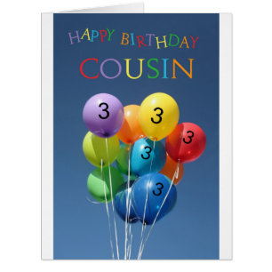 Cousin 3ème anniversaire heureux ballon