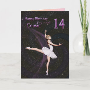 Cousin age 14, une carte d'anniversaire de balleri