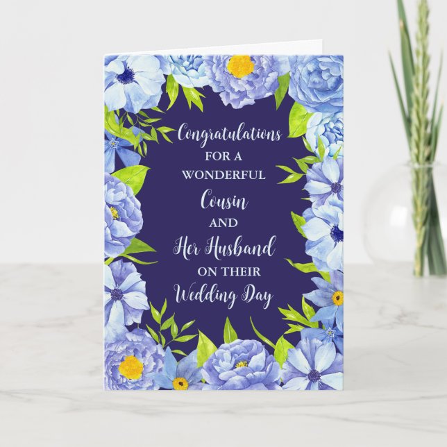 Cousin and Her Husband Wedding Day Congratulations Card (Front)