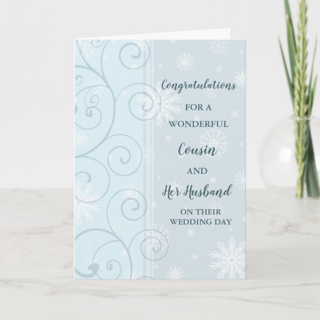 Cousin and Her Husband Wedding Day Congratulations Card (Front)