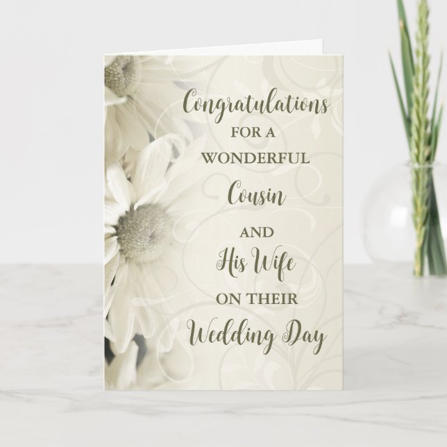 Cousin and His Wife Wedding Day Congratulations Card (Front)
