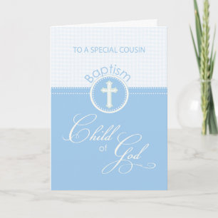 Cousin Baptism Congratulations Blue Child of God Card