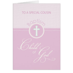 Cousin Baptism Congratulations Pink Child of God