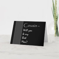 COUSIN Be My Best Man Wedding Invitation