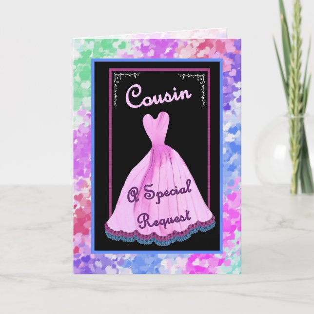 COUSIN - Be My Junior Bridesmaid - Customizable Invitation (Front)