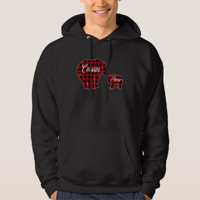 Cousin Bear  Buffalo Plaid Christmas T Hoodie (Front)