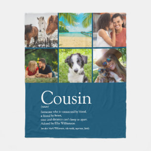 Cousin Best Ever Definition 6 Photo Blue Fleece Blanket