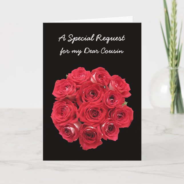 Cousin Bridesmaid Invitations Card - Bouquet (Front)