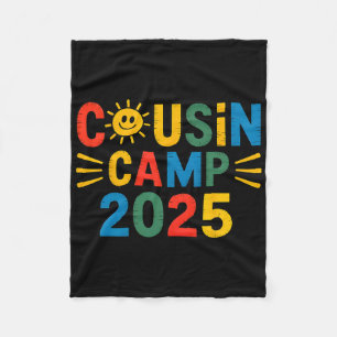 Cousin Camp 2025 Camping Campfire Lover Summer Vac Fleece Blanket
