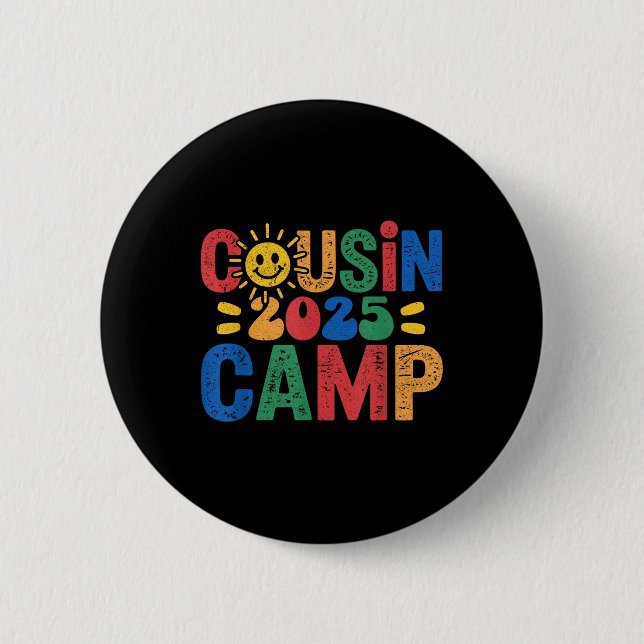 Cousin Camp 2025 Camping Campfire Summer Vacation  2 Inch Round Button (Front)