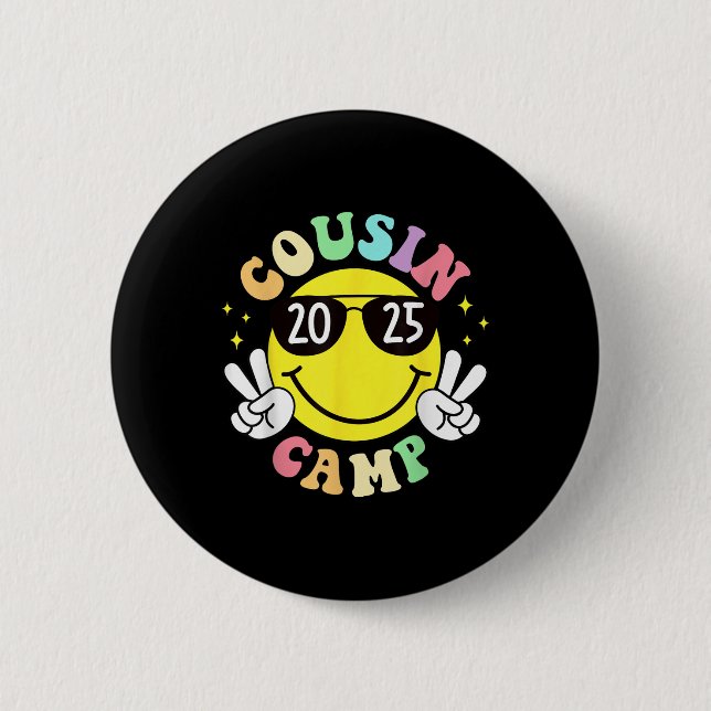 Cousin Camp 2025 Camping Campfire Summer Vacation  2 Inch Round Button (Front)