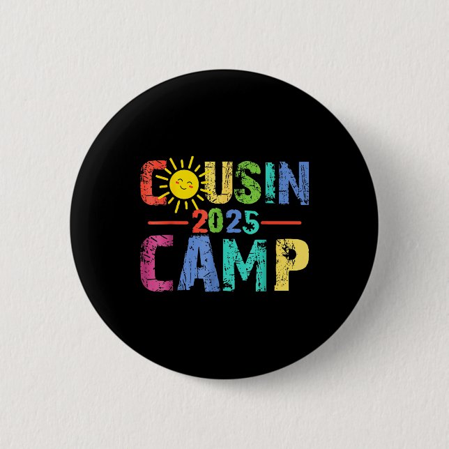 Cousin Camp 2025 Camping Campfire Summer Vacation  2 Inch Round Button (Front)