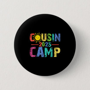 Cousin Camp 2025 Camping Campfire Summer Vacation  2 Inch Round Button