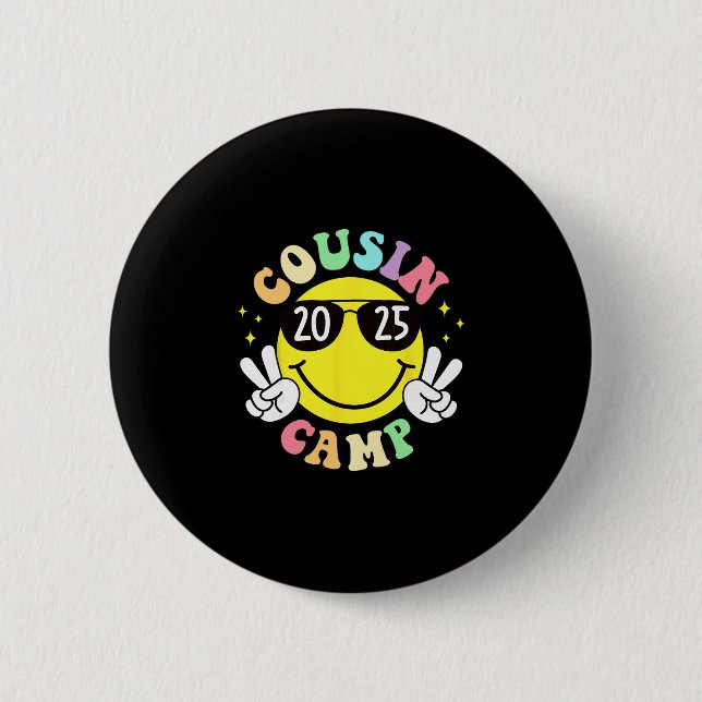 Cousin Camp 2025 Camping Campfire Summer Vacation  2 Inch Round Button (Front)