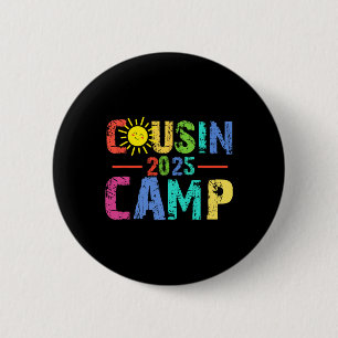 Cousin Camp 2025 Camping Campfire Summer Vacation 2 Inch Round Button