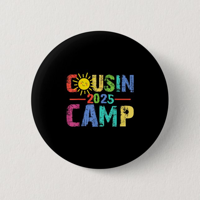 Cousin Camp 2025 Camping Campfire Summer Vacation  2 Inch Round Button (Front)