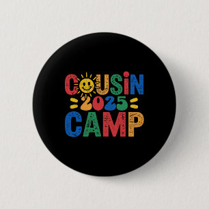 Cousin Camp 2025 Camping Campfire Summer Vacation 2 Inch Round Button
