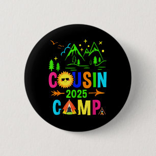 Cousin Camp 2025 Camping Campfire Summer Vacation 2 Inch Round Button