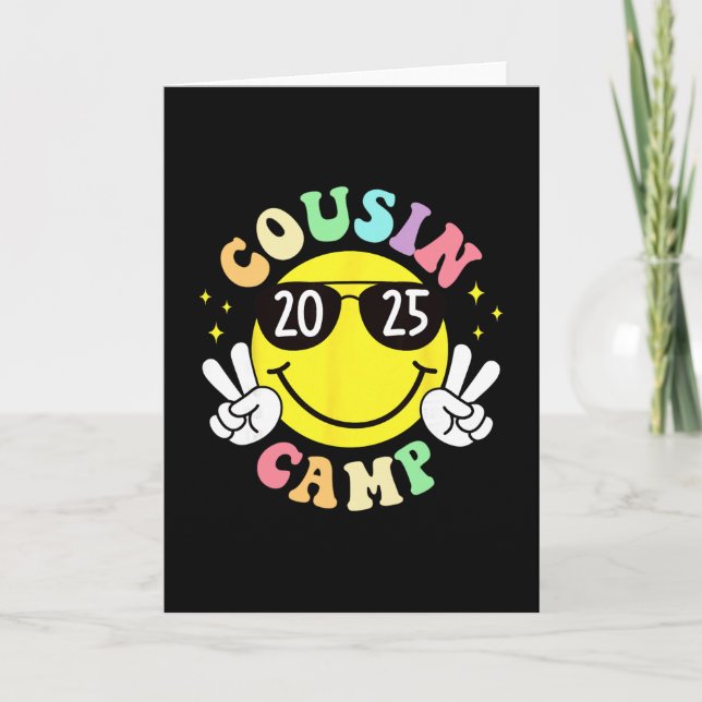 Cousin Camp 2025 Camping Campfire Summer Vacation  Card (Front)