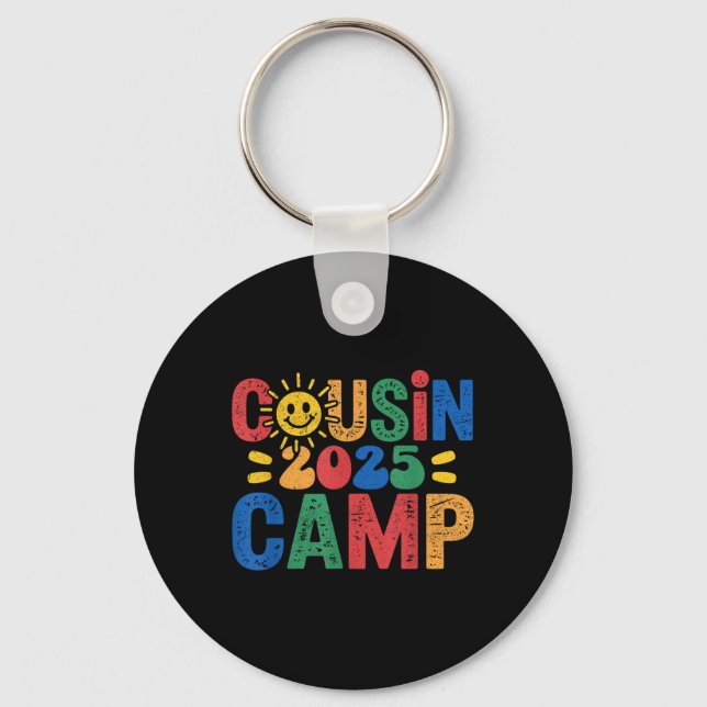 Cousin Camp 2025 Camping Campfire Summer Vacation  Keychain (Front)