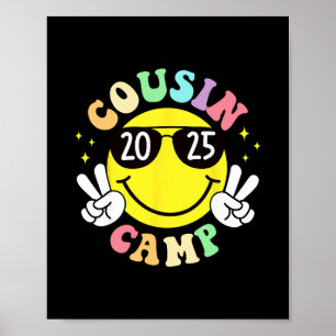 Cousin Camp 2025 Camping Campfire Summer Vacation Poster