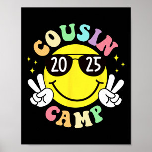 Cousin Camp 2025 Camping Campfire Summer Vacation  Poster