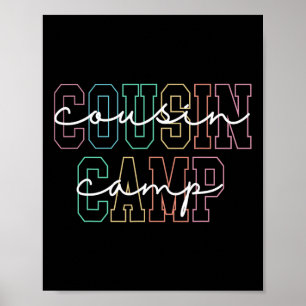 Cousin Camp 2025 Camping Campfire Summer Vacation Poster