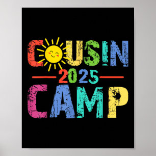 Cousin Camp 2025 Camping Campfire Summer Vacation  Poster