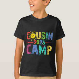 Cousin Camp 2025 Camping Campfire Summer Vacation  T-Shirt