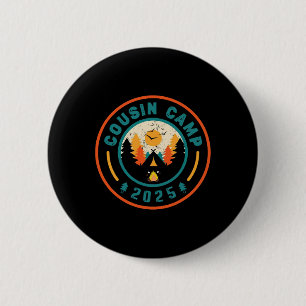 Cousin Camp 2025 Camping Crew Campfire Summer Vaca 2 Inch Round Button