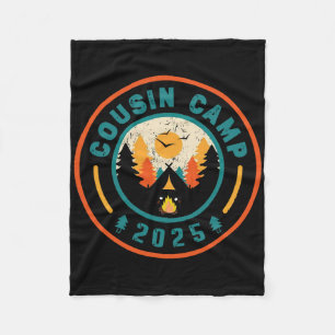 Cousin Camp 2025 Camping Crew Campfire Summer Vaca Fleece Blanket