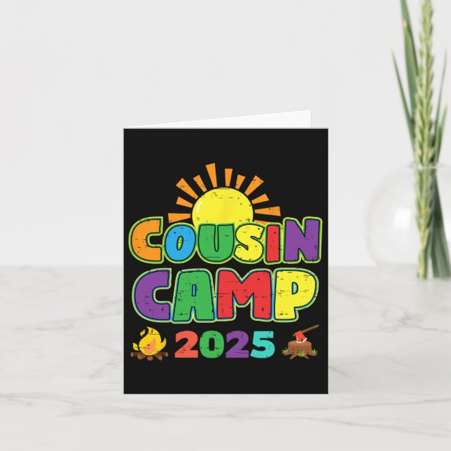 Cousin Camp 2025 Family Vacation Summer Camping Cr Card (Front)