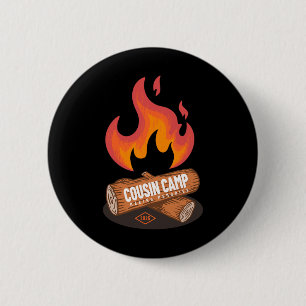 Cousin Camp 2025 Fun Summer Camping Campfire Graph 2 Inch Round Button
