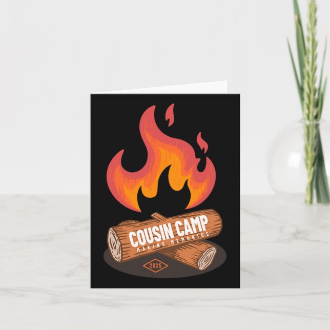 Cousin Camp 2025 Fun Summer Camping Campfire Graph Card (Front)