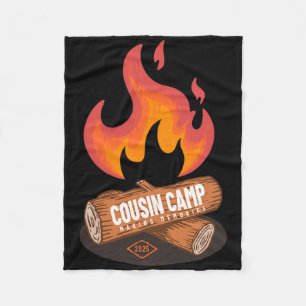 Cousin Camp 2025 Fun Summer Camping Campfire Graph Fleece Blanket
