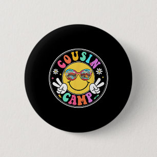 Cousin Camp 2025 Funny Camping Crew Summer Family 2 Inch Round Button
