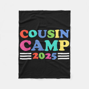 Cousin Camp 2025 Funny Summer Camping Family Fleece Blanket