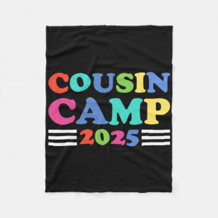 Cousin Camp 2025 Funny Summer Camping Family  Fleece Blanket