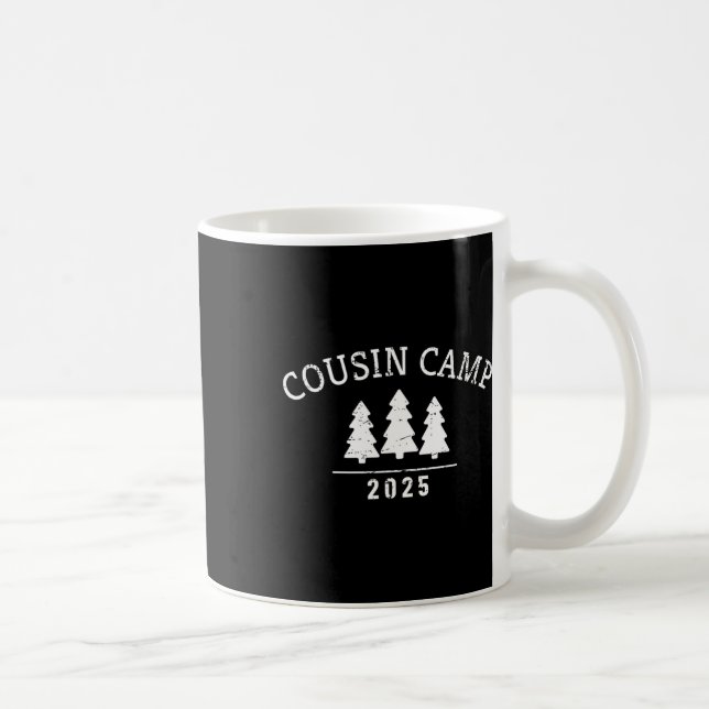 Cousin Camp 2025 Minimalist Tree Artwork Fun Summe Coffee Mug (Right)