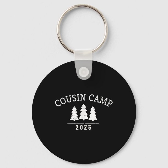 Cousin Camp 2025 Minimalist Tree Artwork Fun Summe Keychain (Front)