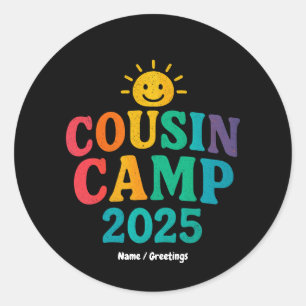 Cousin Camp 2025 Summer Vacation Fun Camping  Classic Round Sticker