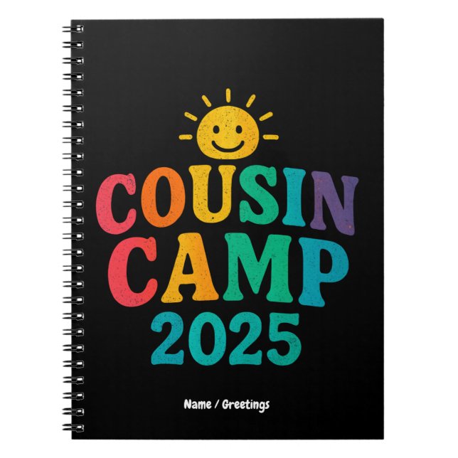 Cousin Camp 2025 Summer Vacation Fun Camping  Notebook (Front)