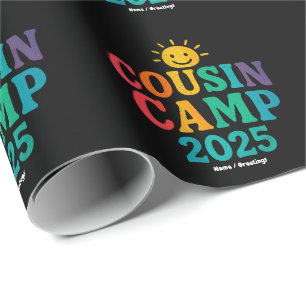Cousin Camp 2025 Summer Vacation Fun Camping Wrapping Paper