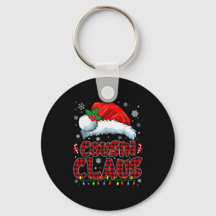 Cousin Claus Christmas Lights Pajama Family Group  Keychain