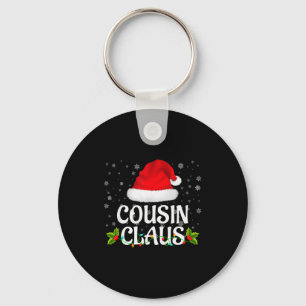 Cousin Claus Christmas Lights Santa Pajama Family Keychain