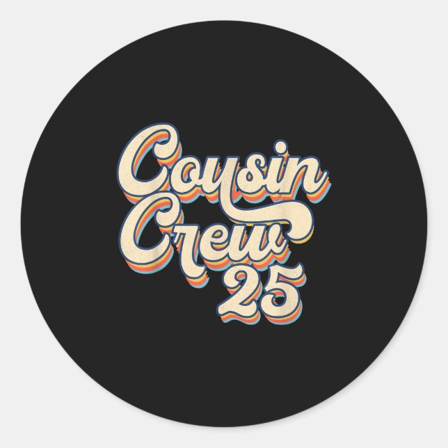 Cousin Crew 2025 Family Reunion Vacation Beach Tri Classic Round Sticker (Front)