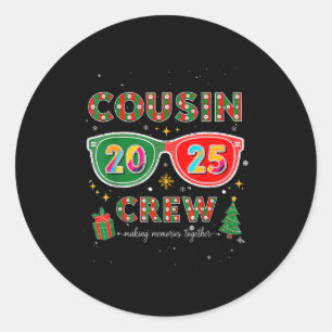 Cousin Crew 2025 Funny Christmas Matching Family P Classic Round Sticker